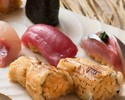 寿司ディナー「旬」　握り九貫、造り二種、焼き物が付いたコース
