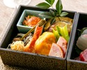 お刺身、天ぷら、ローストビーフから選べる「十二颯小箱」