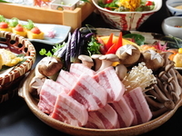 秋野菜と蒸し豚の味噌陶板焼きコース　6000円（全8品）