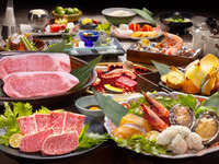 【6～8月ディナー】阿波牛・海鮮炭火焼きコース