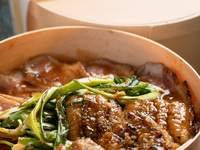 三河産鰻と鴨の桑焼き重