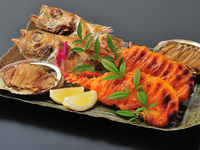 Assortment of black throat fish, abalone, and lobster (2 pieces each)