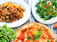 【DELIVERY】【ペアセット】選べるピッツァ&選べるパスタ+サラダ(2~3名様)