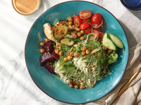 【TAKEAWAY】chopped salad- edamame, courgette,tomato, cabbage, crunchy chickpeas, beetroot, citrus sesame dressing