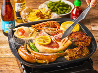 【開放的な屋上で楽しむ贅沢ビアガーデン】プレミアムBBQプラン(厳選肉＆海鮮含む全12品)＋120分飲み放題付き
