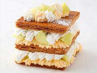[Production (finishing) begins between 13:00 and 14:00] Millefeuille Melon (using Elsol) Chantilly (13cm square)