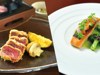 【～와게츠～코스】일본과 서양의 요리사가 계절의 제철 소재를 정중하게 준비하는 추천 회석 코스