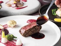 【平日限定フルコースディナー】全7品 牛サーロイン&魚料理を楽しめる贅沢なダブルメインディナー