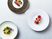 【公式HP予約限定】〈乾杯酒付〉肉＆魚Wメインとみなとみらいの景色を楽しむプレミアムランチ（Cours Lumiere）