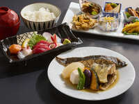 煮魚二種・刺身定食