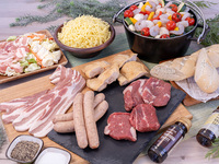 [BBQ set with shrimp and vegetable ajillo (equipment rental included)]