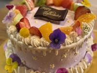 センイルケーキ生クリームデコレーション花柄１５㎝