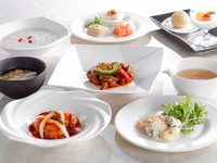＜美麗茶膳／ランチ＞前菜、炒め、中国粥＋デザート2種など全8品＋スパークリングワイン含むワンドリンク