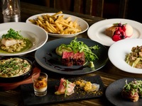 ■Premiumコース＋乾杯スパークリングワイン付■和牛サーロインと魚料理のWメイン、トリュフや季節の前菜など豪華全8品