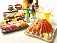 ☆ [For celebrations and farewell parties! Snow crab included] All-you-can-eat sushi and drink (for women) 9,139 yen