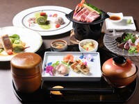 【和洋折衷コース　シェフ】黒毛和牛の陶板焼き　贅沢和洋折衷グルメコース+選べる乾杯１ドリンク