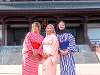 Kimono experience + Halal prawn tempura set