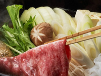 Snow room aged Wagyu beef sukiyaki course 24,200 yen