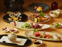 Snow-aged Wagyu beef and blackthroat seaperch course 27,500 yen