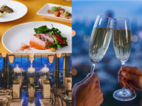 冬季限定＊グラススパークリングワイン付き＊深谷ネギのパイ包みスープやサーモンポワレ、メインに国産豚ローストか国産牛ロースのロティ、ロッシーニを選べるディナーコース全5品-SHIKITEI-