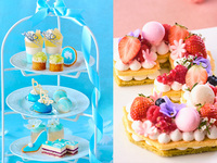 【推し会や誕生日のお祝いに最適！】数字が選べるナンバーケーキ付ブルーのプリンセスアフタヌーンティー！乾杯ドリンク付