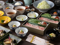 【개별 냄비의 국물 샤브】 축하 회석 “백복”(엄선 돼지고기)*전날까지의 예약 필요