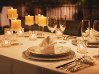 贅沢ディナー【HP限定！卓上キャンドル付！】スパークリングワイン付！鮮魚・牛フィレ肉のロースとフォアグラ＆トリュフソース含む全5品贅沢ディナーコース！（キャンドル装飾）