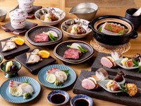 【銘々盛り！　２時間半制】★ニホンバシコース〜飲み放題付き〜★季節の前菜、お刺身、お魚、和牛……etc　〆は当店自慢の土鍋飯！