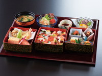 Three-Tier Mini Jubako Meal (jubako = traditional Japanese stacked box)