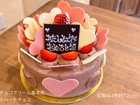 Chocolate cream (No. 4, 12 cm) for 2-3 people [Heart chocolate🩷] ("Basic shape" + "Heart🩷") [3,935 yen excluding tax]