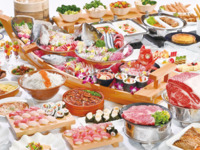 ディナーコースお宝うまいもんビュッフェ(小人)