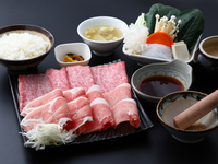 [Official Lowest Price Guarantee] Summer Lunchtime Only! Manager's Recommendation [Manpuku Set] ¥3,300 ⇒ ¥2,800 A highly satisfying lunch set with Matsusaka beef thigh meat, two types of meat to choose from, wonton soup and a drink!
