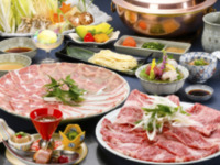 Japanese black beef（GradeA4） and black pork shabu-shabu