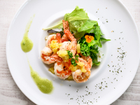 Hawaiian Garlic Shrimp + Half Buffet