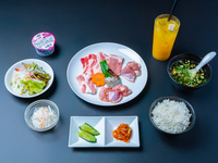 Pork and chicken yakiniku lunch course