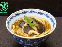 Soba noodles with shiitake mushrooms and burdock