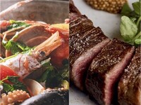 「土曜（祝営業日）限定割引」人気の２種が入った最強コース「厳選和牛炭火焼」「魚貝蒸し鍋」★無双おまかせ8品6皿コース＋フリーフロー（飲み放題100分）