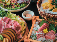 【大皿】春野菜と牛肉の旨辛陶板焼きコース　6000円　2時間飲み放題つき