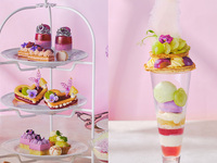 パフェ＋スパークリング付き！ぶどうと栗のパープルアフタヌーンティー（通常席）