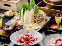 [Private room plan] Wild boar hotpot meal course {Compare lean meat and premium loin meat}