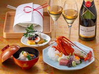 【慶福～けいふく～】シャンパンフリーフロー、デザートに任意のメッセージ付き