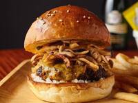 100% Kuroge Wagyu Mushroom Cheese Burger