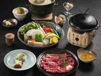 ◆NEW◆【Dinner】Domestic Japanese Black Beef Sirloin Sukiyaki Set 5 dishes