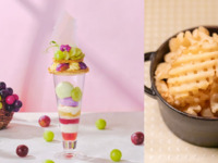 塩ポテト付き【平日限定】シャインマスカットのミルフィーユパフェ（コーヒーまたは紅茶1杯）