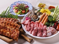 【がちまやー】 沖縄県産和牛&山賊スペアリブと海鮮のセット