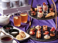 Afternoon tea with a glass of champagne