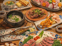 7700円名物フルコース（全10品＋佐賀牛タタキ付き。鯛めし→鮭いくら土鍋に変更。120分飲み放題付き）