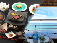 [1 person per building] Japanese-Ryukyuan kaiseki dinner course + private open-air bath (Hojoan)