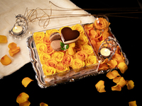 秋季限定约会套餐【两人独享无敌秋夜美景】巧克力心形蛋糕和马卡龙甜点以及原创吐司鸡尾酒的特别晚餐♪ ※甜点上还可以附加留言。