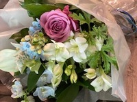 お祝いの花束 ： 6,600円(大きめサイズ)